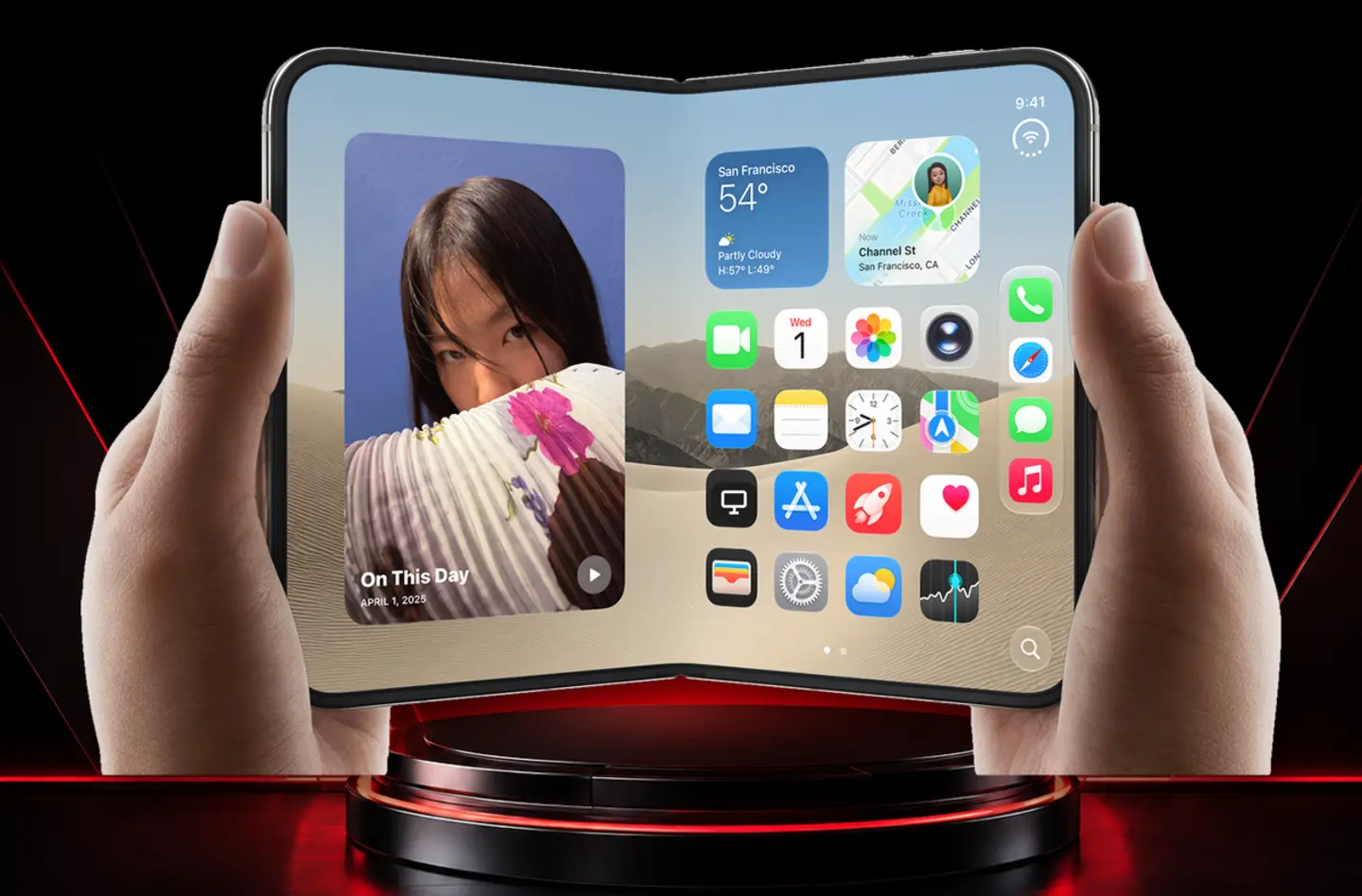 iPhone Duo mit faltbarem Display auf der BN-ELEKTRO Bühne
